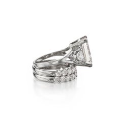 Art Deco 3 Carat Certified Natural Diamond Engagement Ring Set in 18K Gold