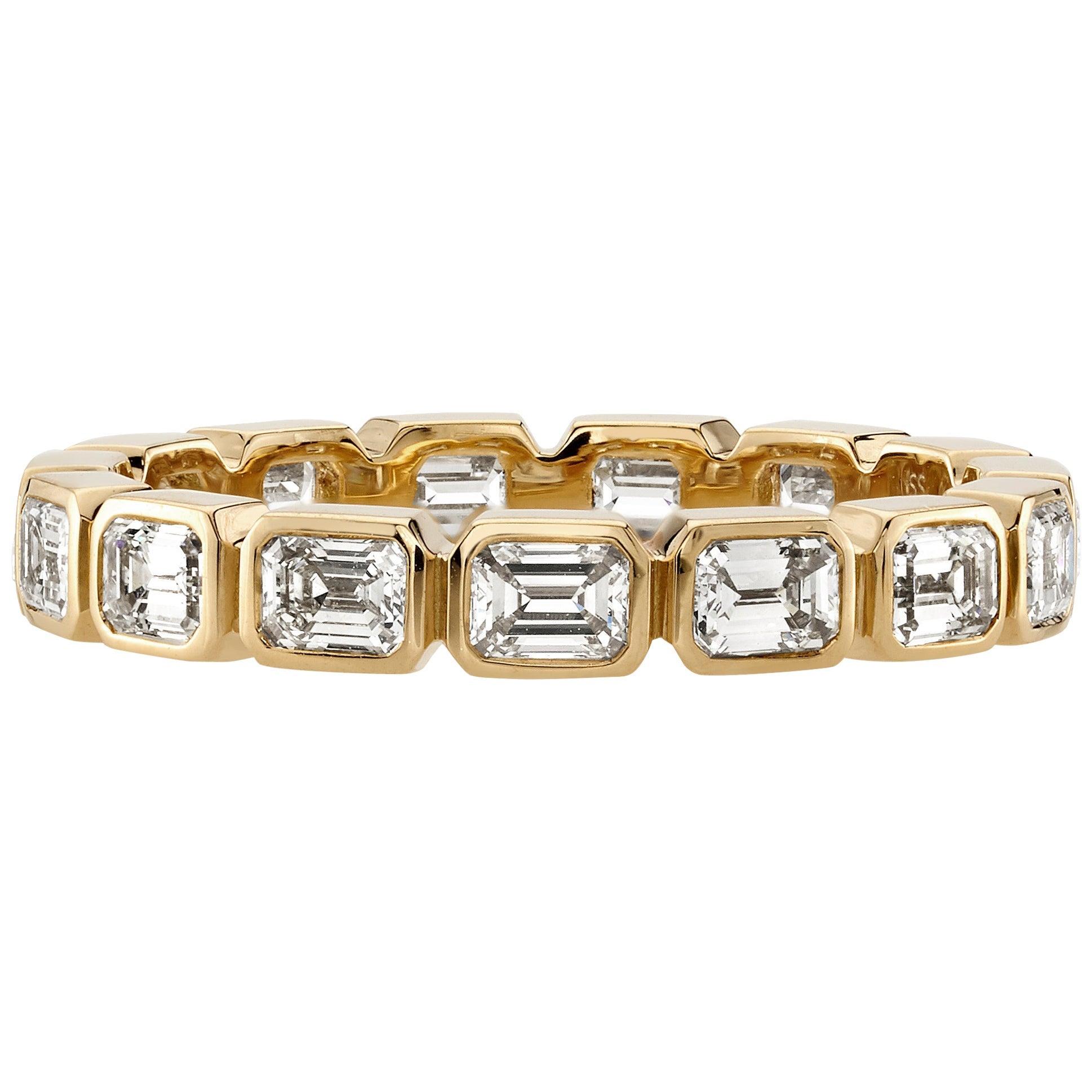 For Sale:  Handcrafted Sierra Emerald Cut Diamond Eternity Band by Single Stone