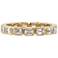 Handcrafted Sierra Emerald Cut Diamond Eternity Band by Single Stone