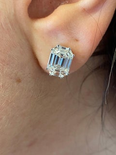 Pendientes Corte Esmeralda 3,50 Quilates