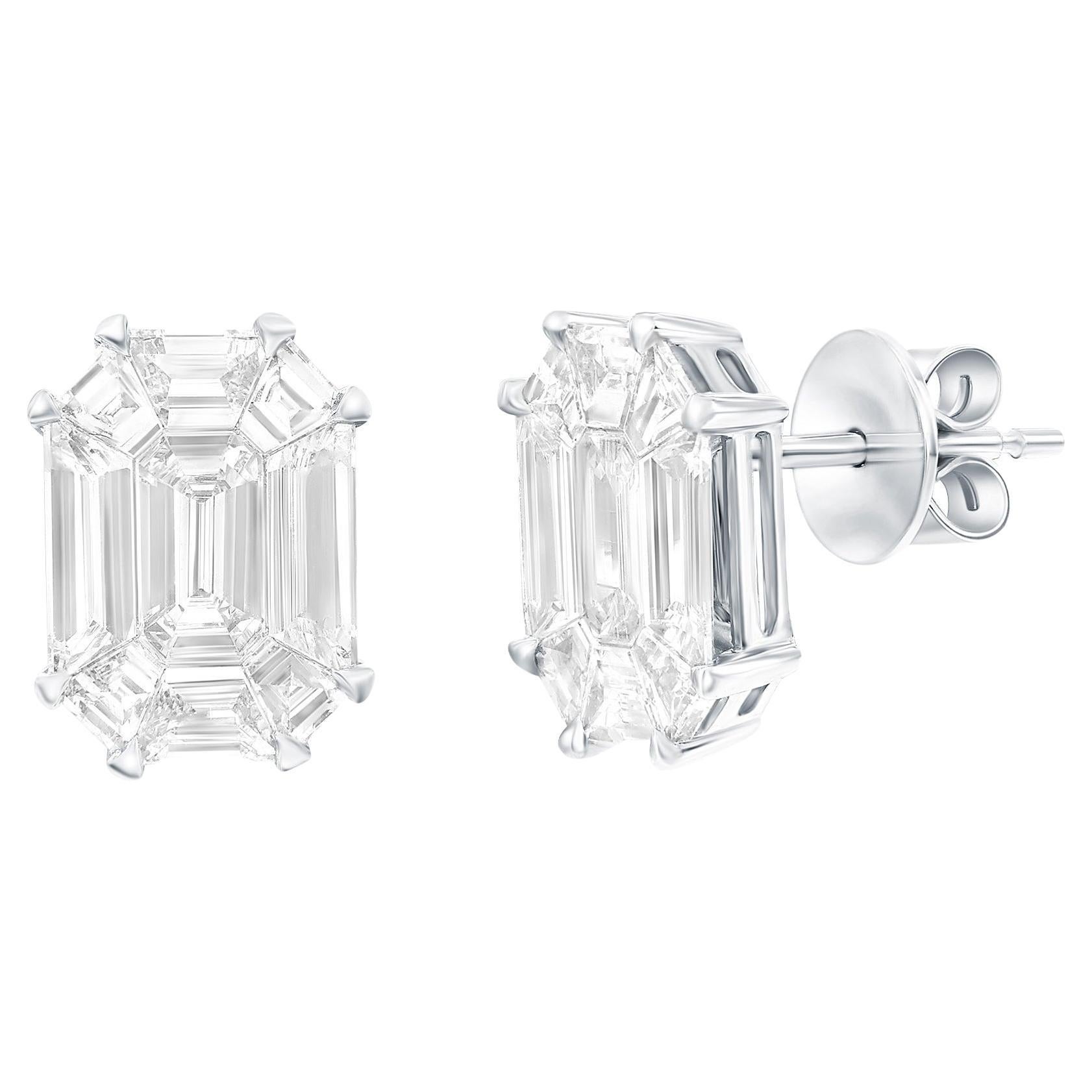 Emerald Cut Earrings 2.50 Carats