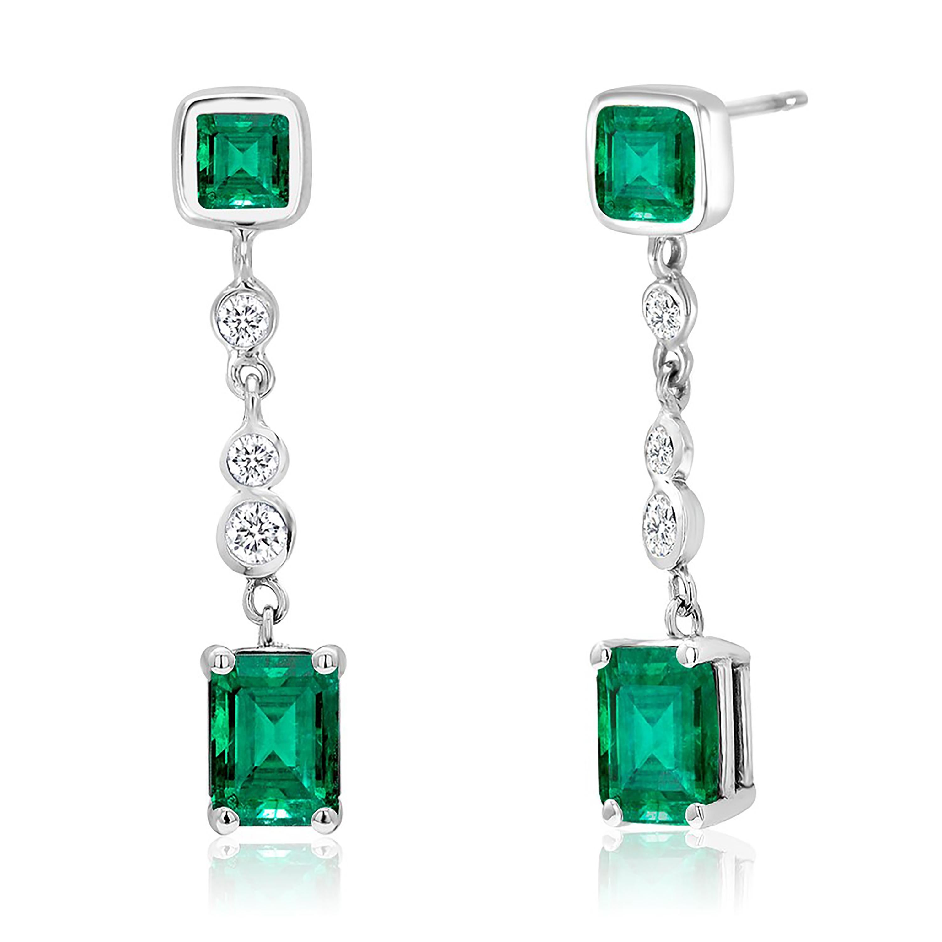 square emerald earrings