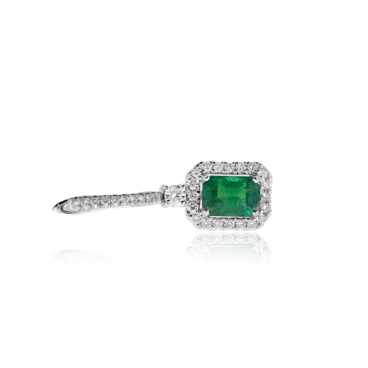 Emerald Cut Emerald Earrings From Bleau NY 1