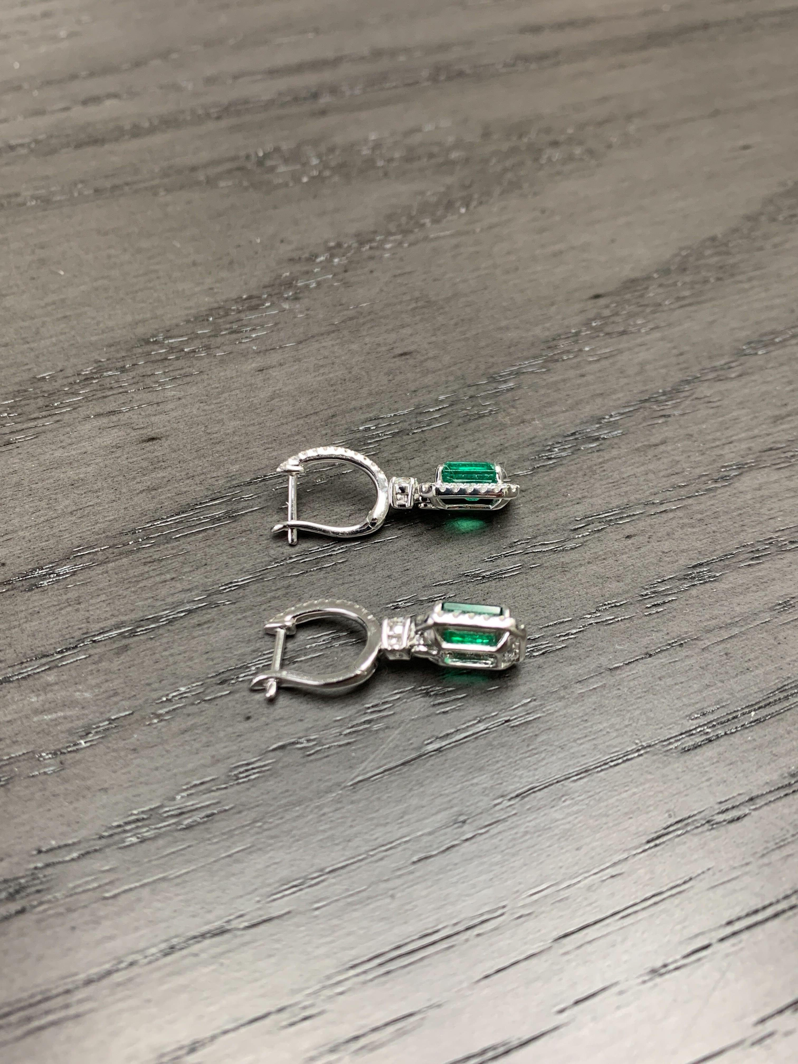 Emerald Cut Emerald Earrings From Bleau NY 4