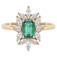Emerald cut Emerald Elegant and Unique Alternative Engagement ring, Charlotte