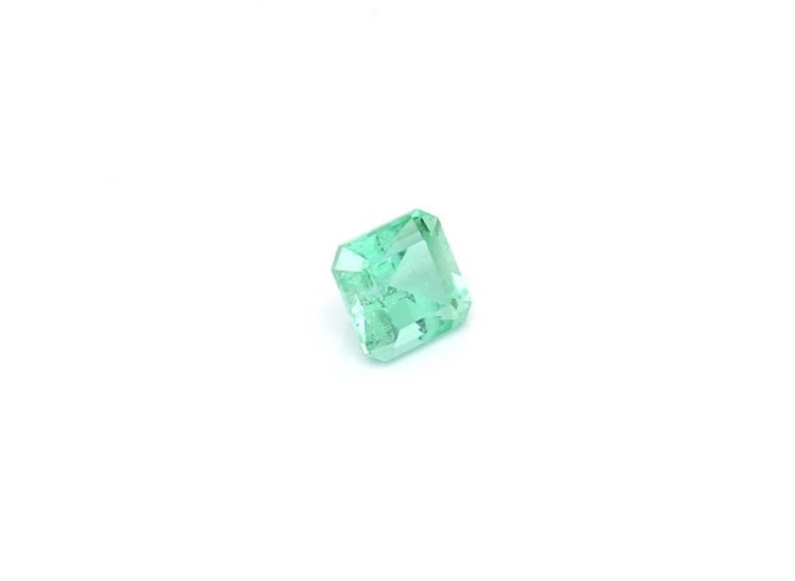 Octagon Cut Emerald Cut Emerald Loose Gemstone 0.57 Carat Weight ICL Certified For Sale