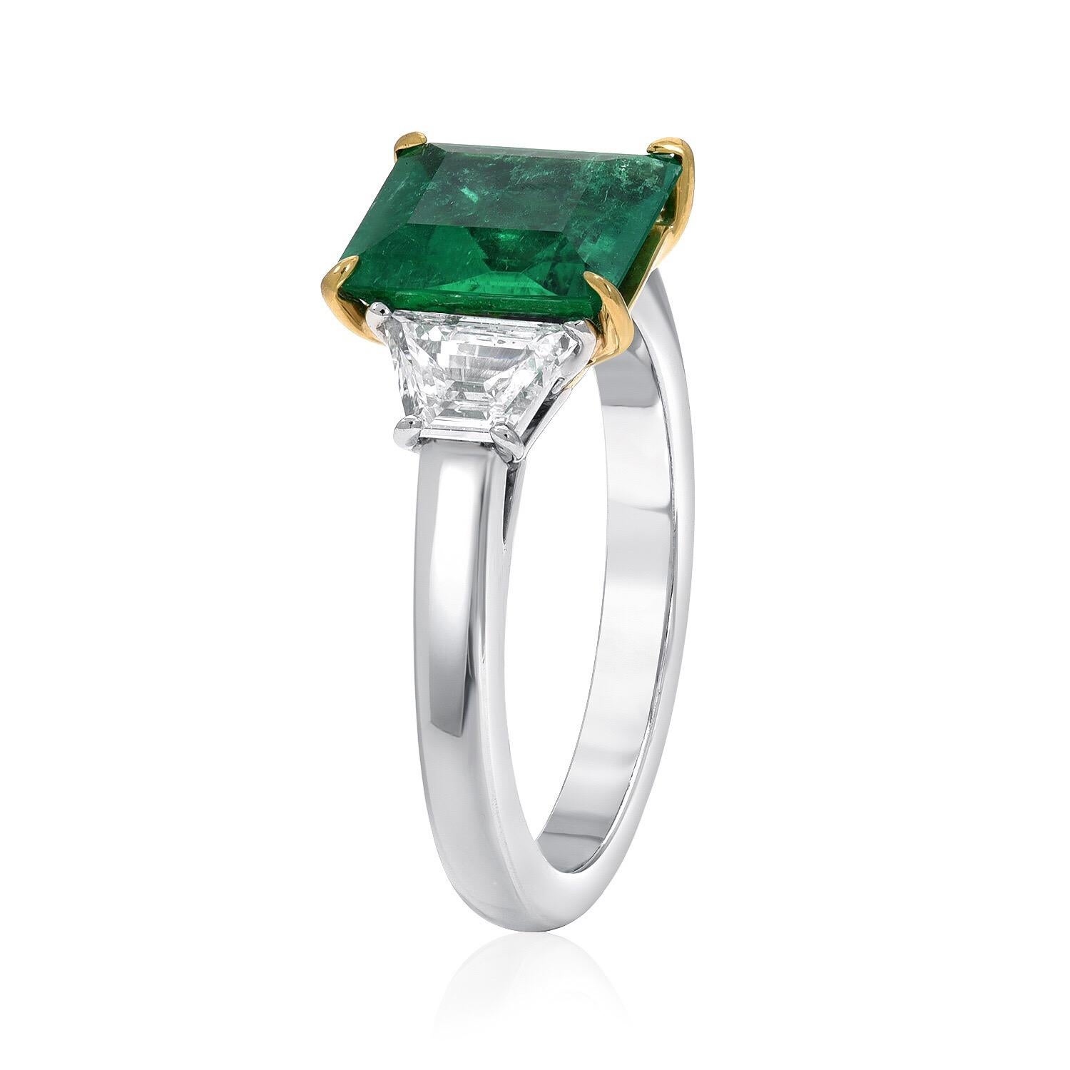 Colombian Emerald Ring Emerald Cut 1.85 Carats AGL Certified ...