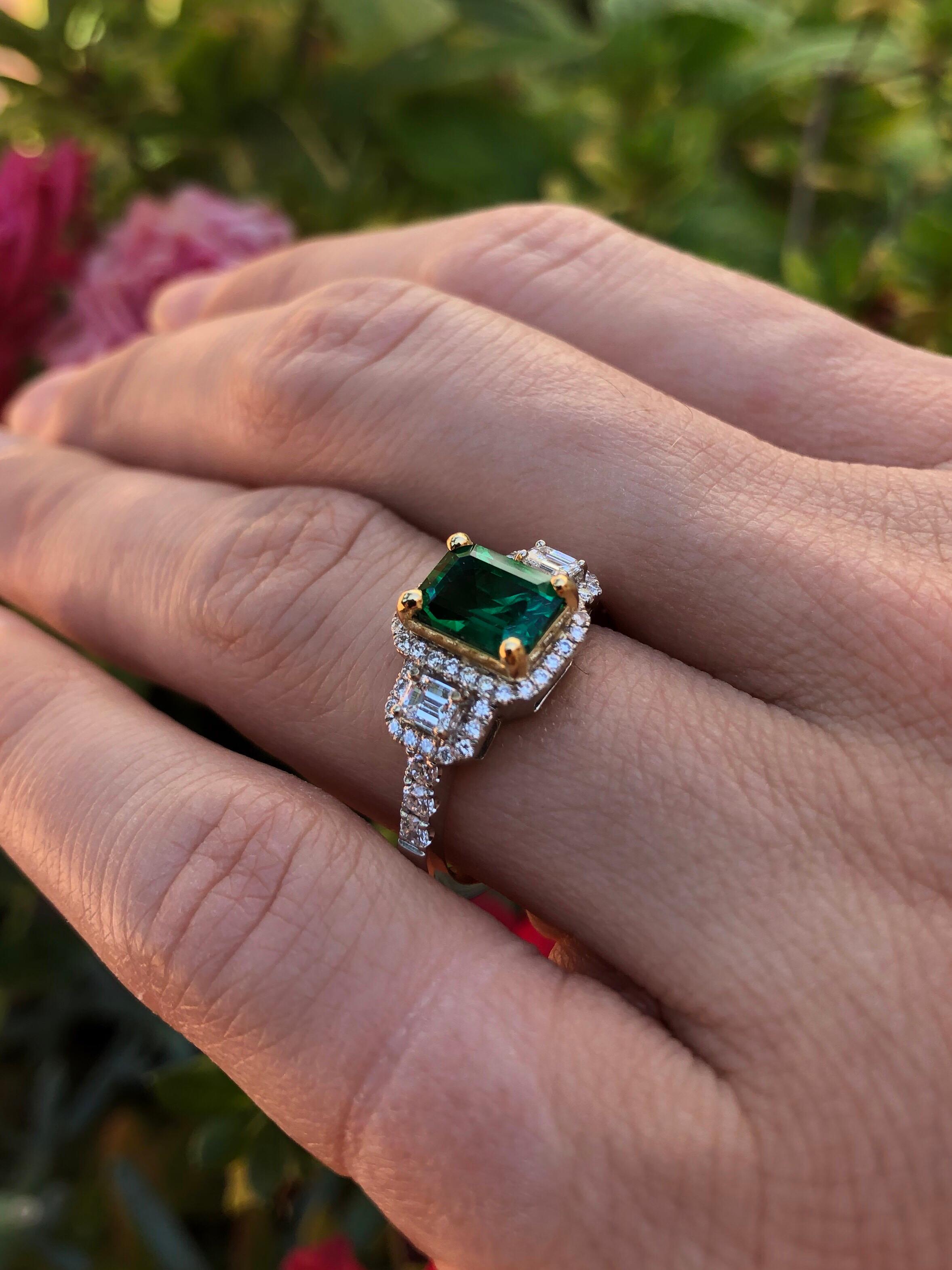 Emerald Ring 1.24 Carat Emerald Cut 1