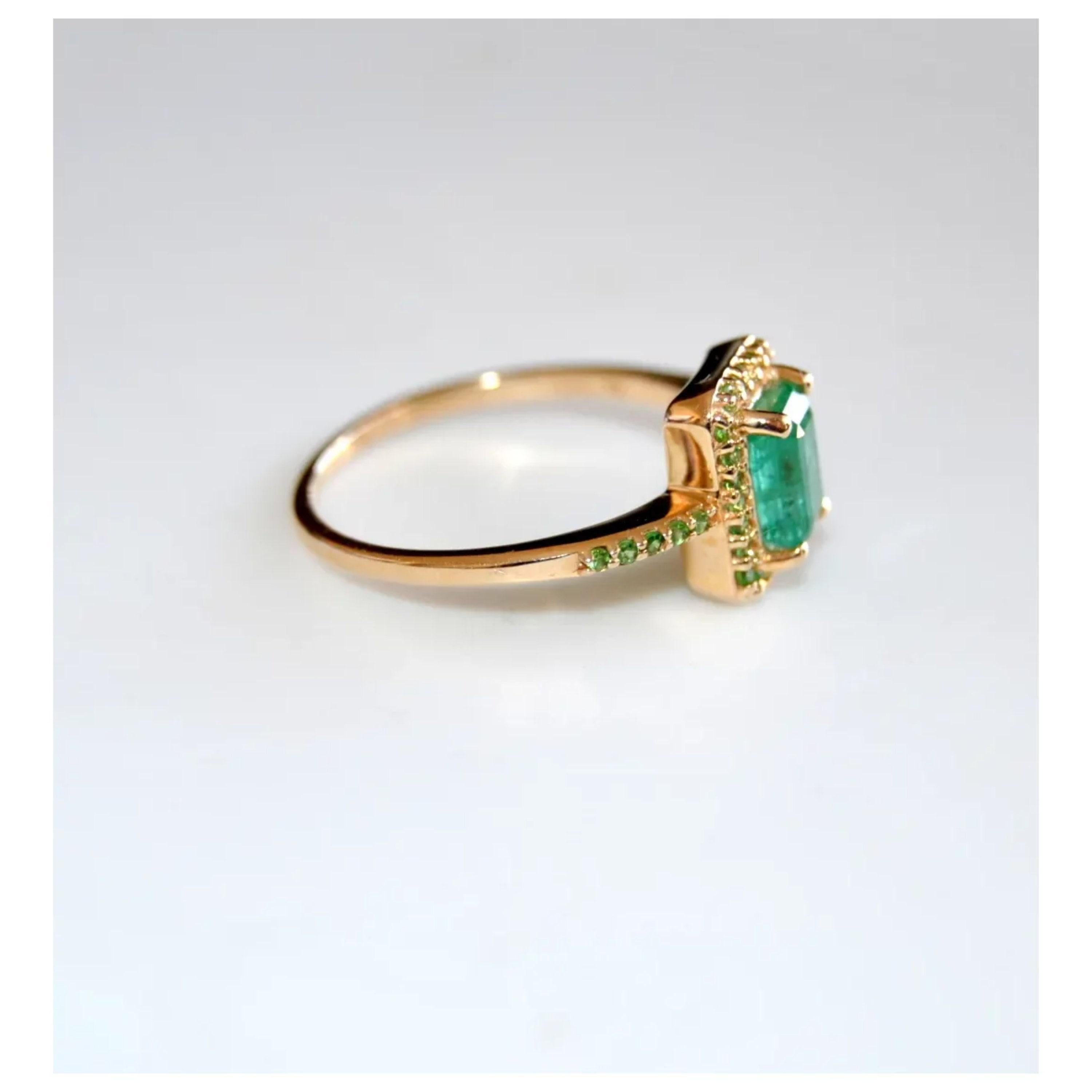 For Sale:  3 Carat Emerald Cut Emerald Engagement Ring Art Deco Halo Emerald Bridal Ring 4