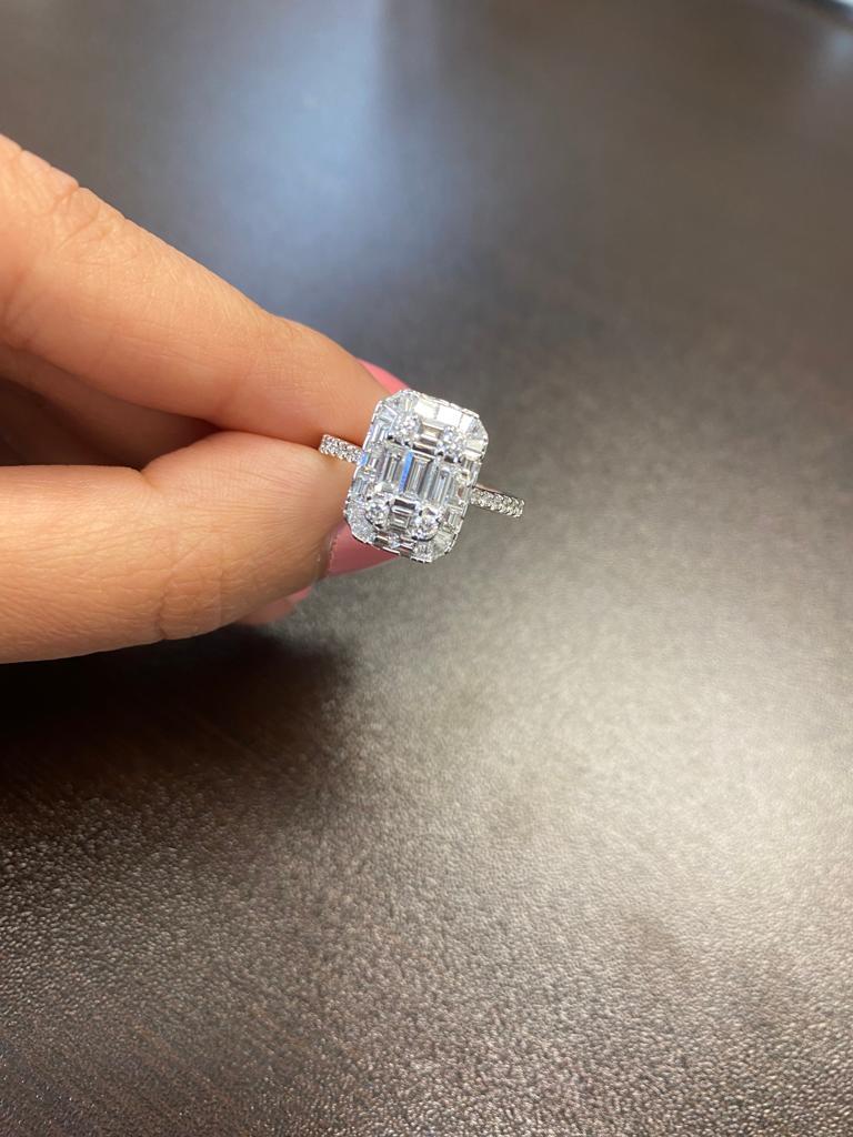 Modern Emerald Cut Engagement Ring 2.50 Carats For Sale