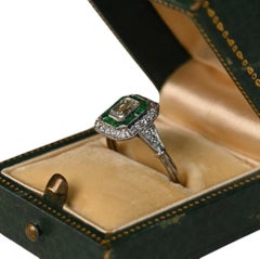 Emerald Cut Engagement Ring. GIA 0.50ct Diamond Double Halo Emerald Ring J VS2