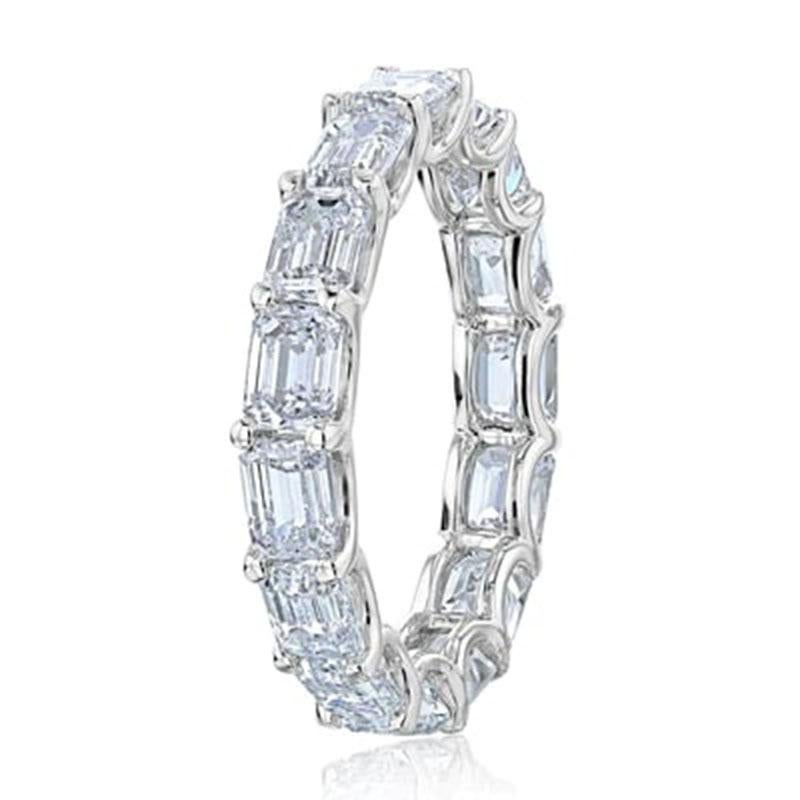 For Sale:  Three Carat Emerald Cut 14K Gold Eternity Band Ring 3