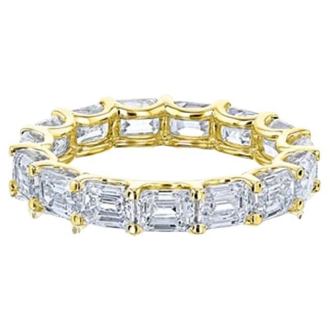 Three Carat Emerald Cut 14K Gold Eternity Band Ring