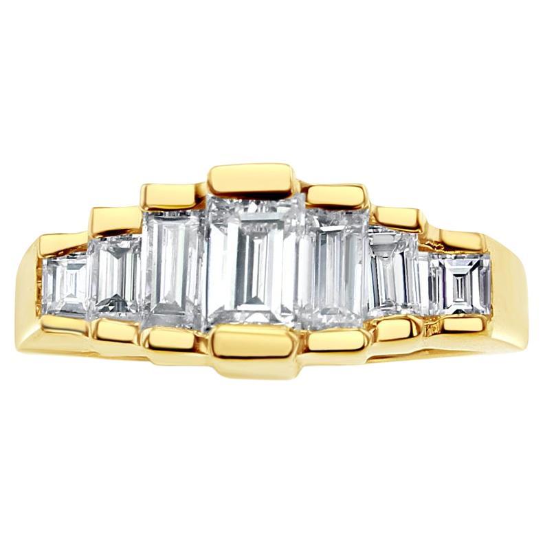 Emerald Cut Fay Baguette Diamond Engagement Ring 1.25cttw  For Sale