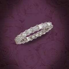 Emerald Cut Horizontal Diamond Eternity Band 1.76 Total Carat