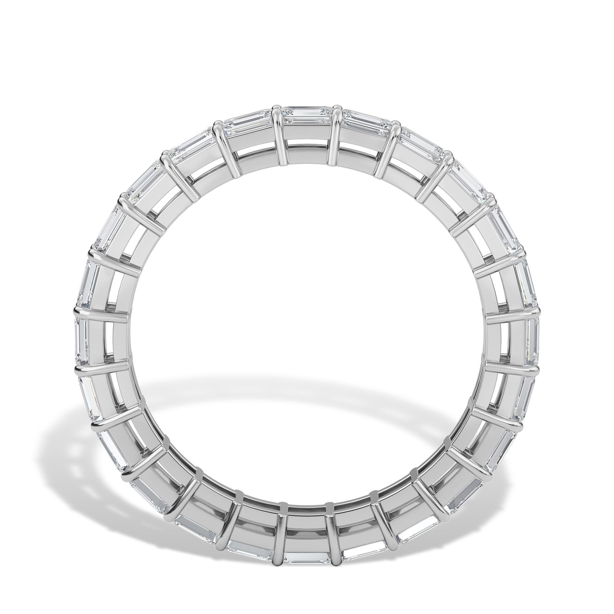 Emerald Cut Horizontal Eternity Band, 1.34 total carat In New Condition In Cedarhurst, NY