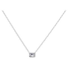 Emerald Cut Horizontal Pendant 0.25 Total Carat