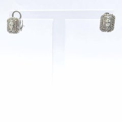 Bespoke Emerald Cut Illusion Diamond Octagon Halo Stud Earrings in 14K 18K Gold