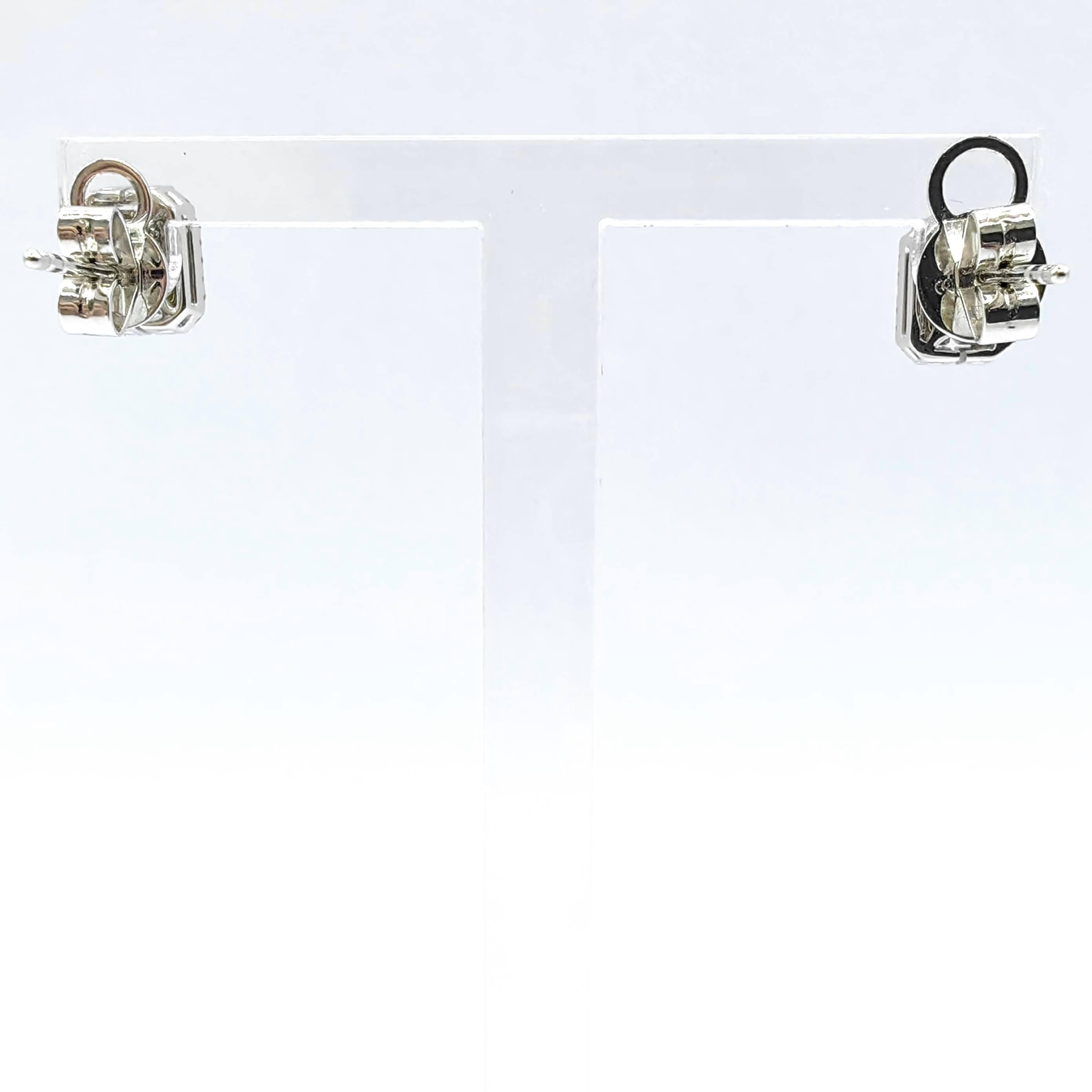 Smaragdschliff-Illusion runder Diamant Oktagon Halo Ohrstecker aus 18K Weißgold im Zustand „Neu“ im Angebot in Wan Chai District, HK
