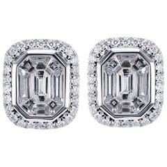 Emerald Cut Invisible Setting 2 Carat Outlook Each Head Turner Earring