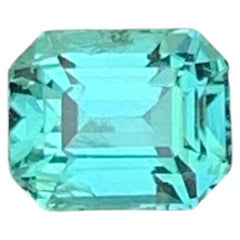 Emerald Cut Lagoon Blue Tourmaline Gemstone for Jewellery