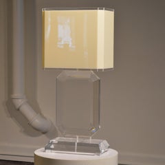 Large Lucite Gem Table lamp with Acrylic Shade 1970's