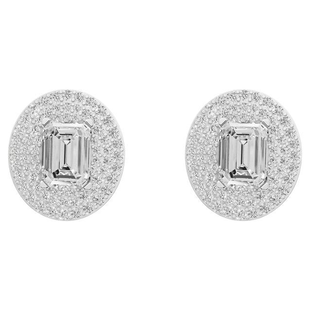 Boucles d'oreilles moissanite taille émeraude en or 14k