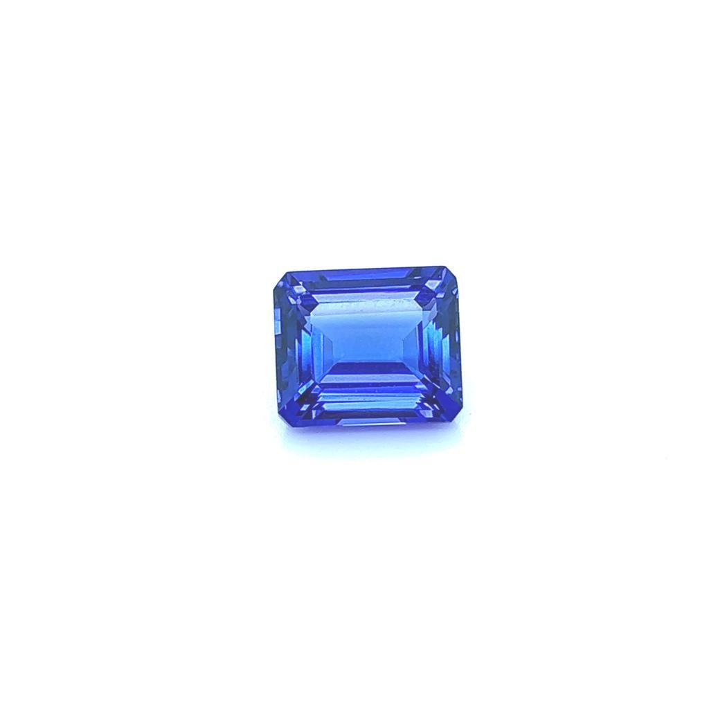 Emerald Cut Natural Blue Tanzanite AAA Grade 12.63 Carat Loose Gemstone Jewelry For Sale 2