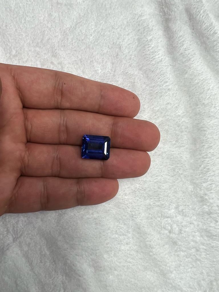 Emerald Cut Natural Blue Tanzanite AAA Grade 12.63 Carat Loose Gemstone Jewelry For Sale 3