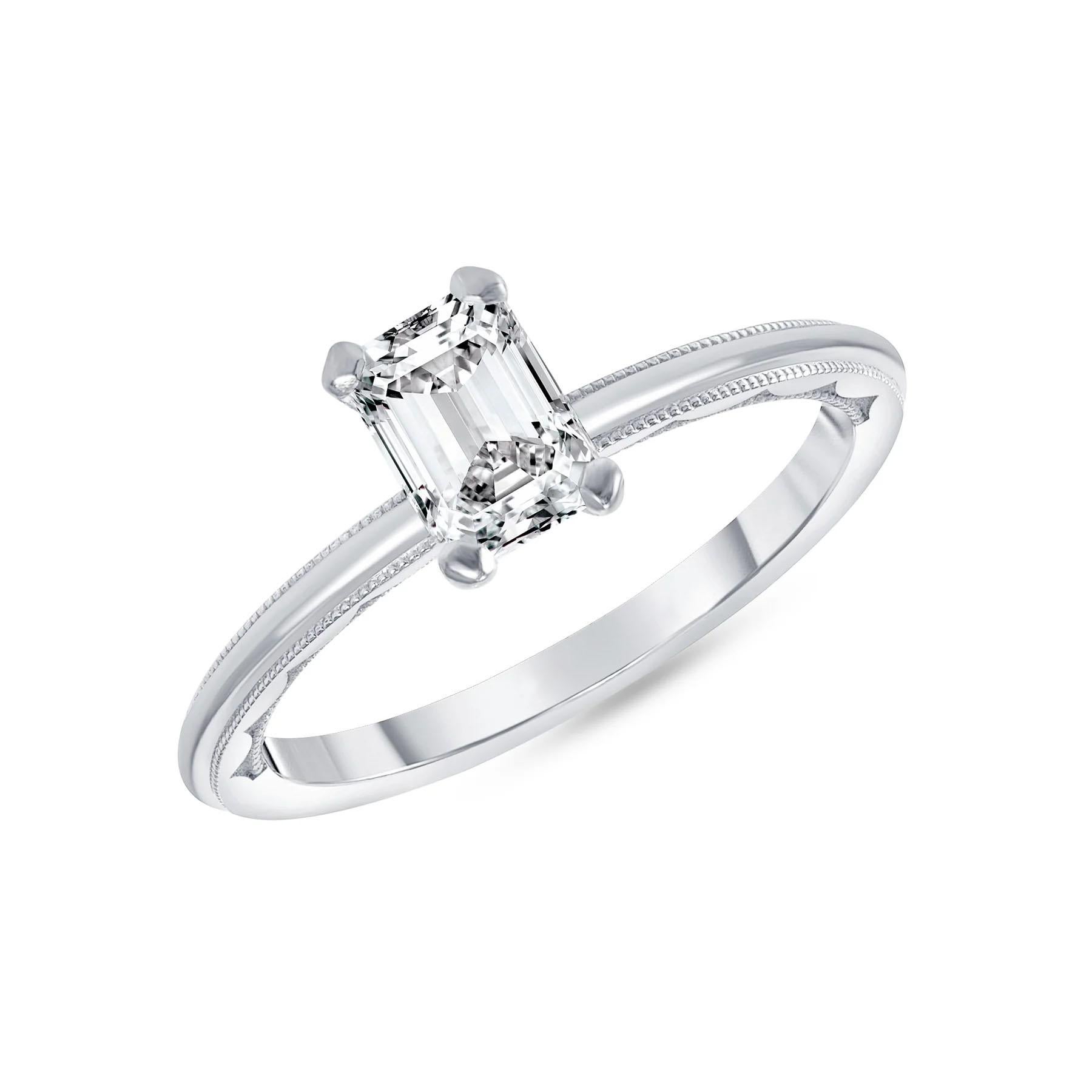 For Sale:  Imani's Solitaire Engagement Ring With Millgrain 4