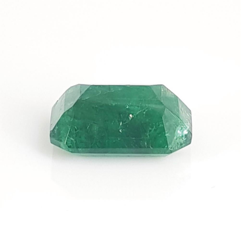 Emerald Cut Natural Emerald In Good Condition For Sale In Cape Town, ZA