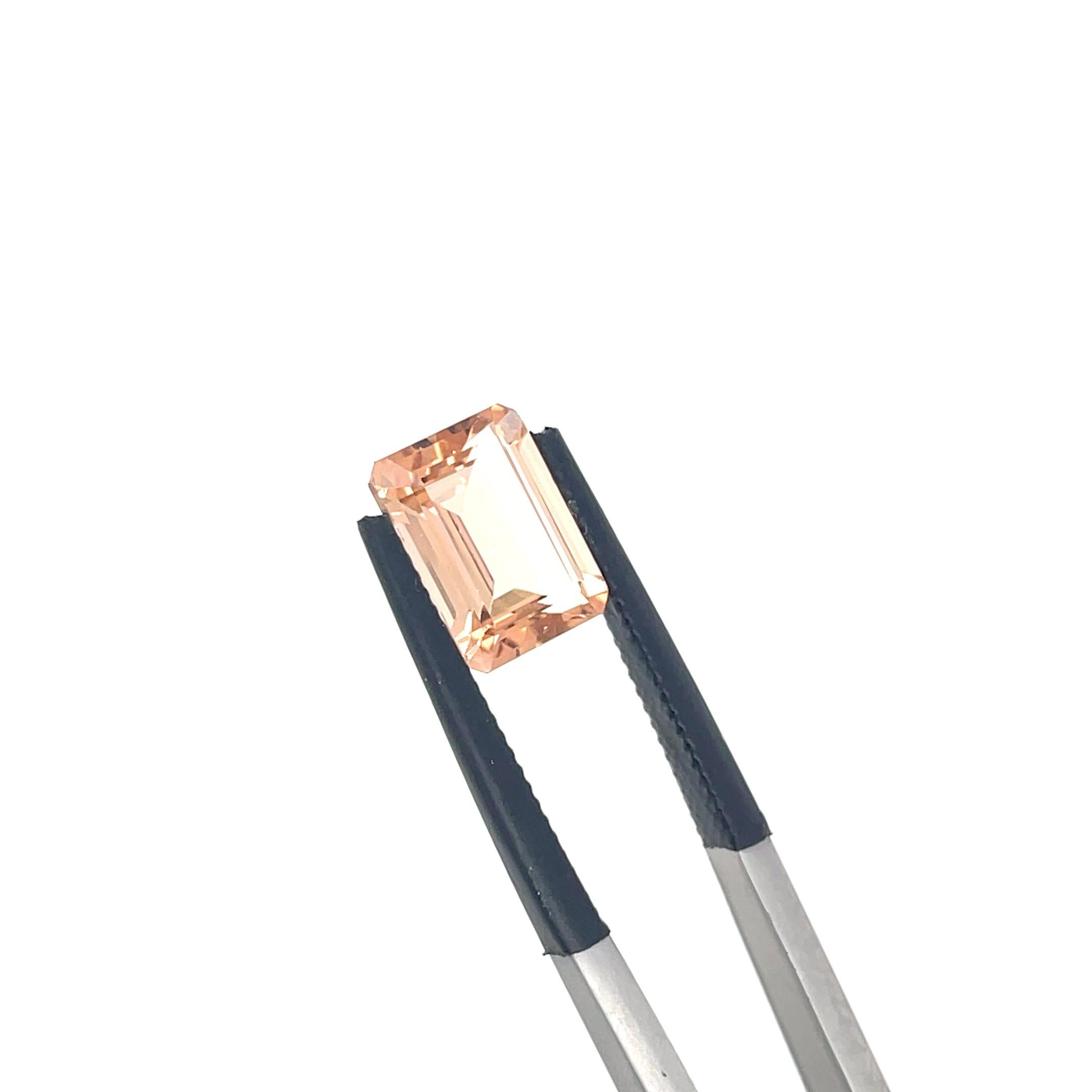Smaragd-Schliff Orange Turmalin kt 3,96 im Angebot 8