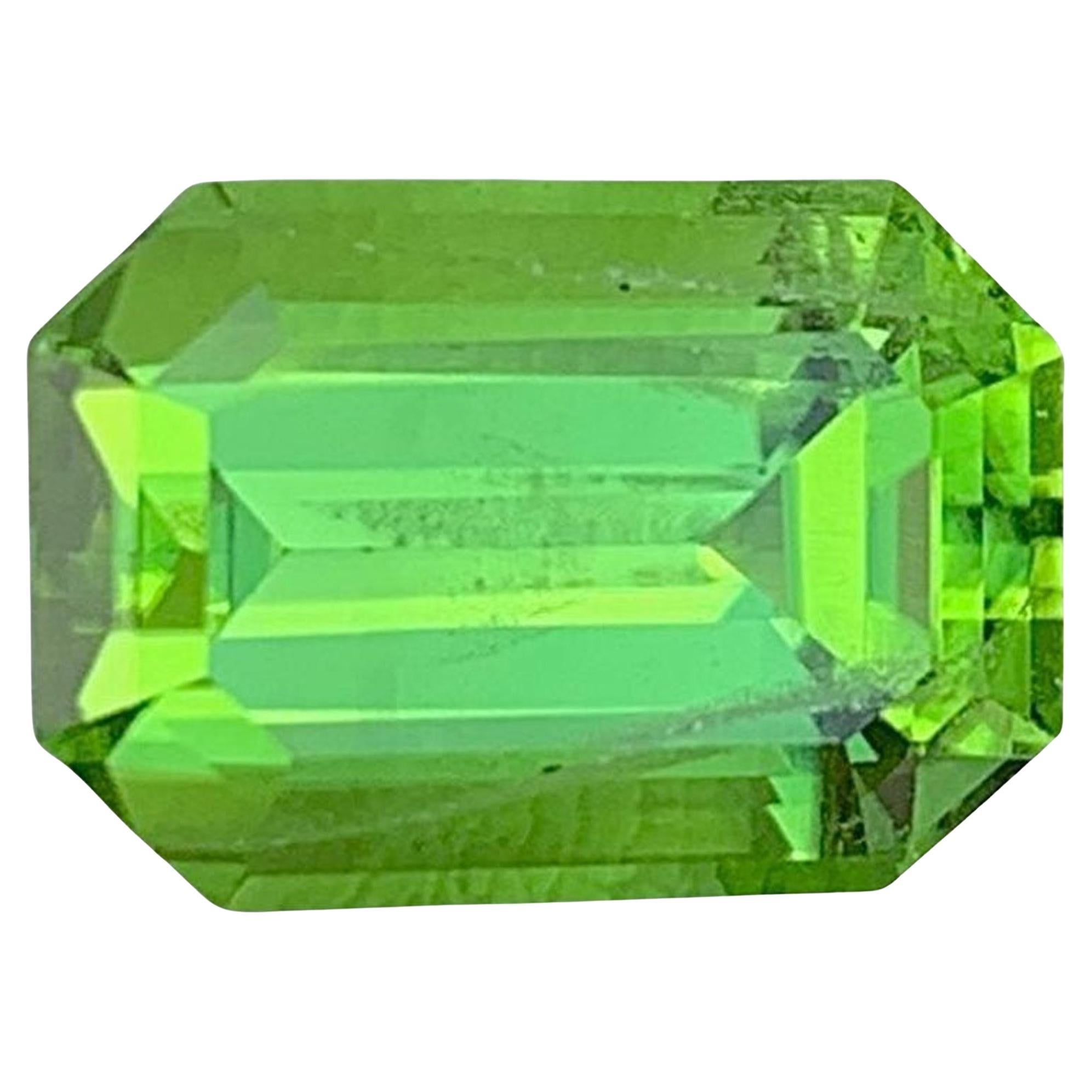 Emerald Cut Peridot Gemstone: Natural August Birthstone, Pakistan