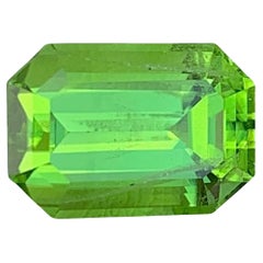 Emerald Cut Peridot Gemstone: Natural August Birthstone, Pakistan