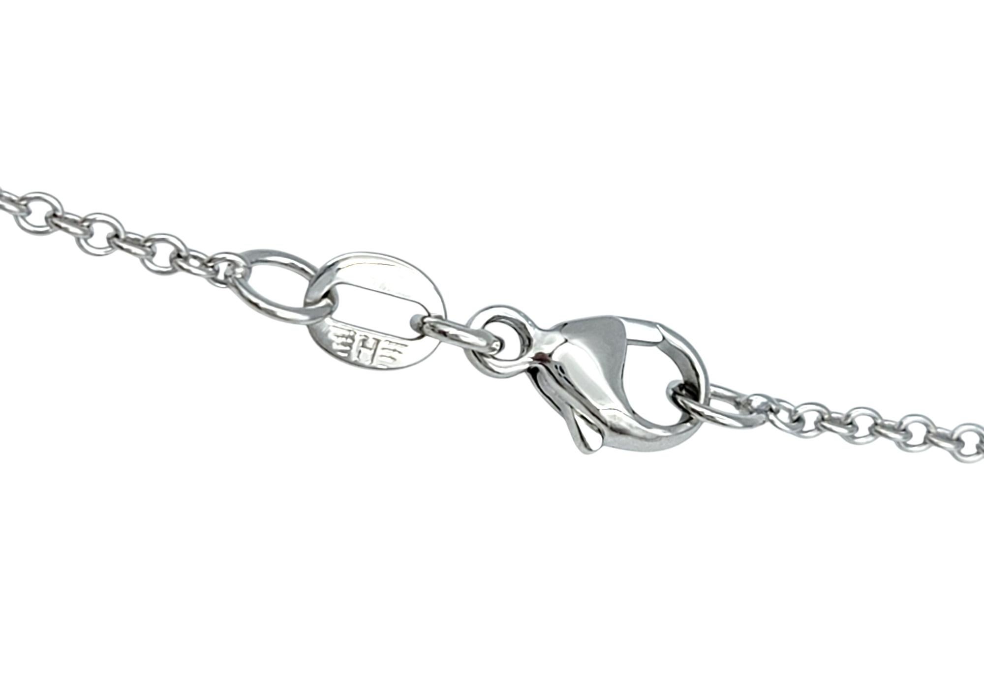 Collana con ciondolo con zaffiro rosa taglio smeraldo e diamante in oro bianco 18 carati in vendita 1