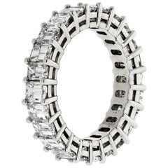 Emerald Cut Platinum 5.90 Carat Diamond Eternity Band