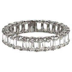 Emerald Cut Platinum Eternity Ring 3.53 Carats