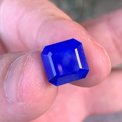 Edelstein aus Lapislazuli in Smaragdschliff, königsblau, 5,65 Karat, Afghanistan