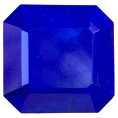 Edelstein aus Lapislazuli in Smaragdschliff, königsblau, 5,65 Karat, Afghanistan