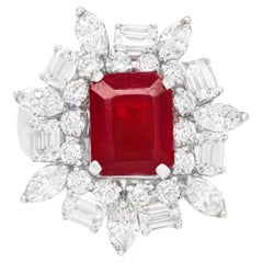 Bague en or 18 carats avec rubis de 4,12 carats et diamants de 3,54 carats au total