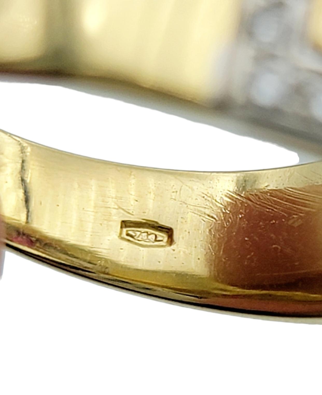 Emerald Cut Ruby Band Ring with Diamonds in Polished 18 Karat Yellow Gold 2