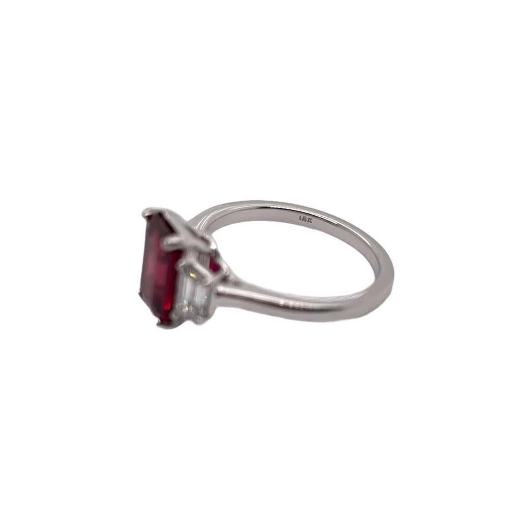 emerald cut ruby ring with diamonds