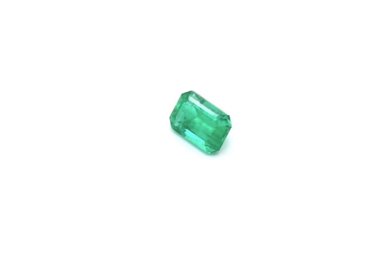 Octagon Cut Emerald Cut Russian Emerald Ring Gem 0.51 Carat Weight For Sale