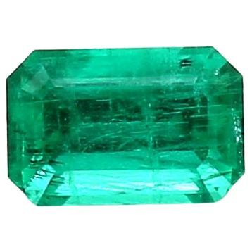 Emerald Cut Russian Emerald Ring Gem 0.51 Carat Weight For Sale