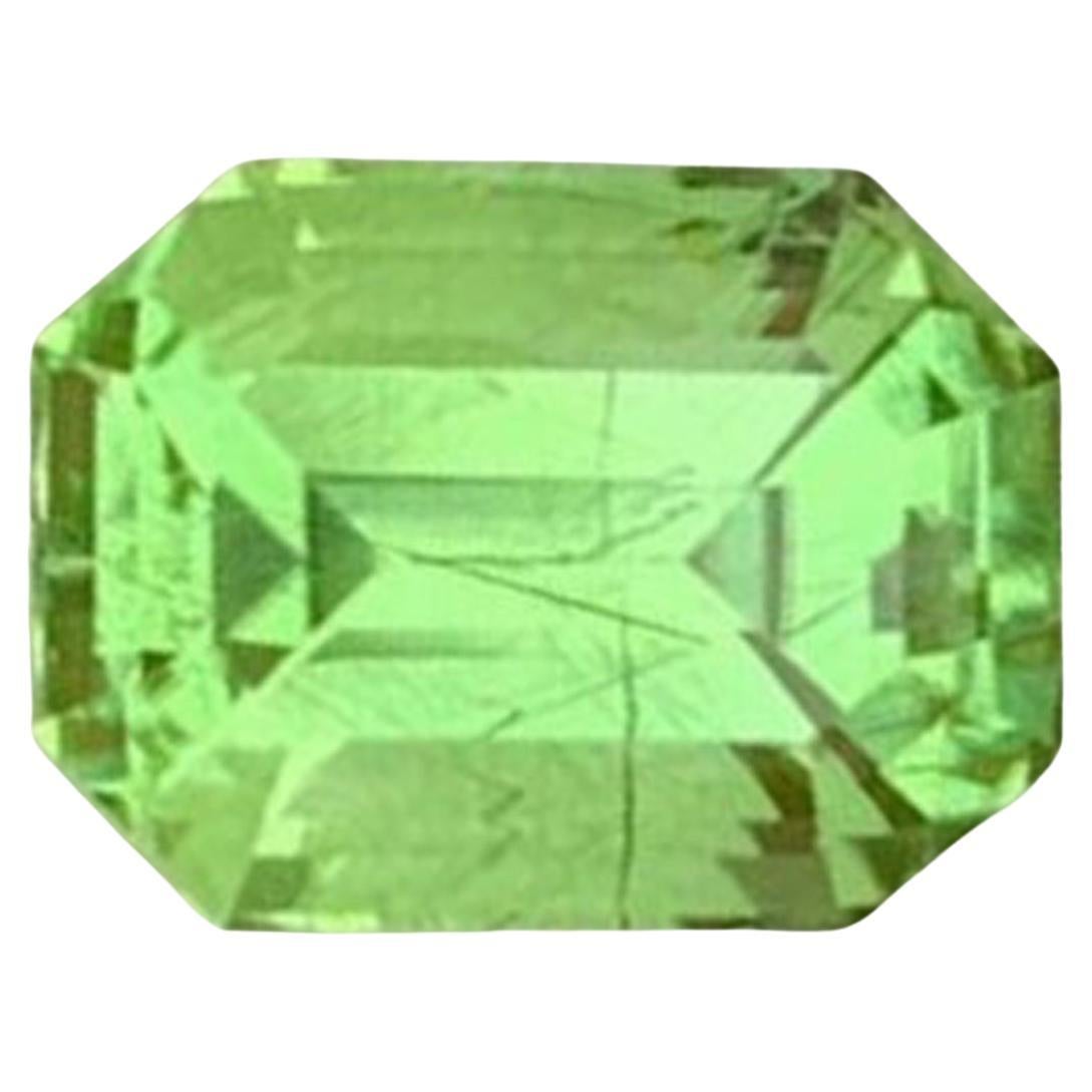 Emerald Cut Rutile Peridot Gemstone: 4.62 CT From Pakistan August Birthstone