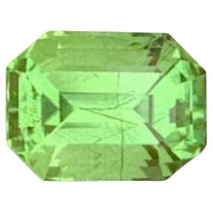 Emerald Cut Rutile Peridot Gemstone: 4.62 CT From Pakistan August Birthstone