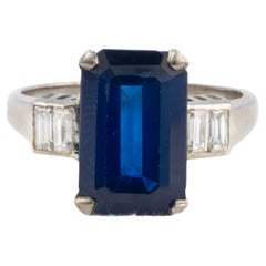 Emerald Cut Sapphire and Baguette Cut Diamond