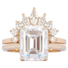 Emerald Cut Solitaire 1.0ct Diamond Dainty Minimalist Engagement Ring - Demi