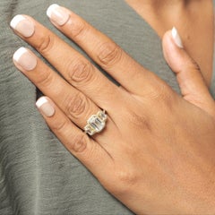 2.71 Carat Emerald Cut Natural Diamond Solitaire Halo Ring, 14k Yellow Gold