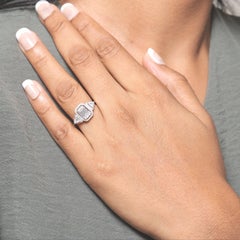 2.13 Carat Emerald & Trillion Natural Diamond Solitaire Ring, 14K White Gold